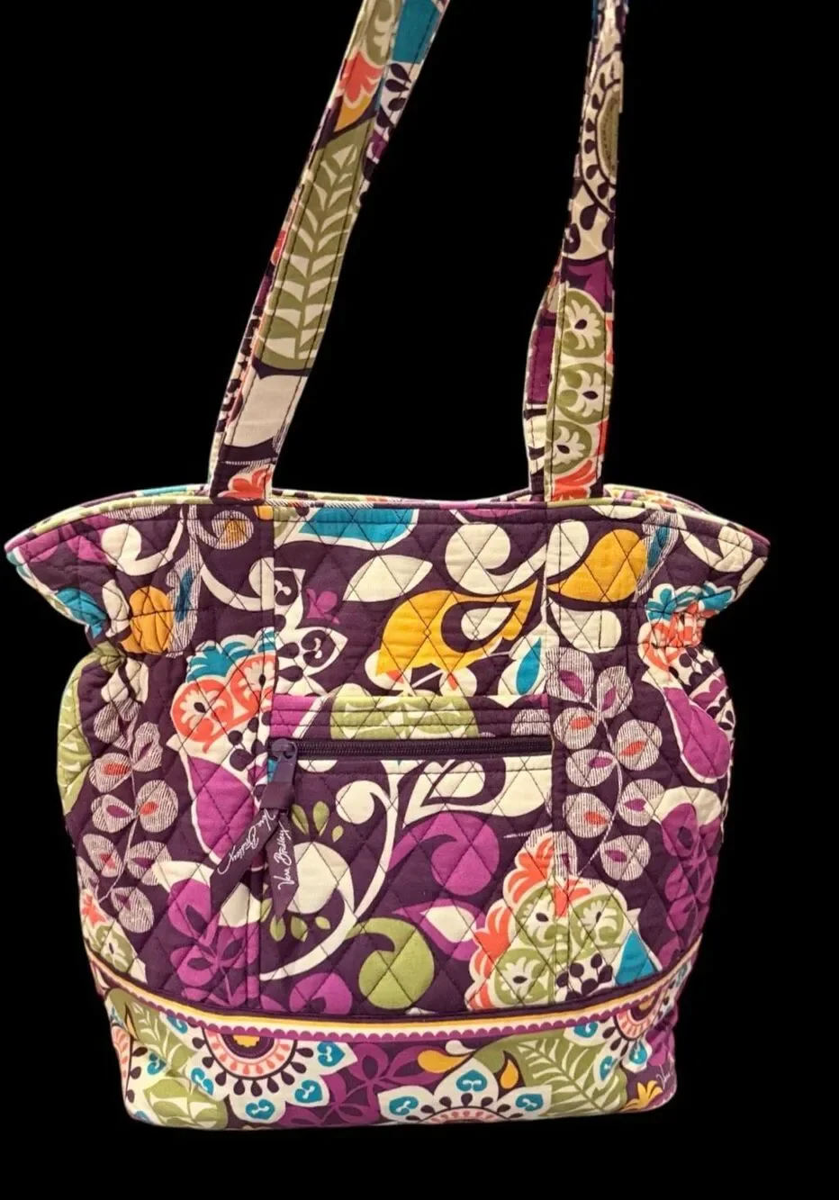 Vera Bradley Plum Crazy Glenna Shoulder Bag Quilted Retired Boho